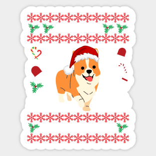 Corgi Dog Merry Corgmas Santa Corgi Ugly Christmas Sweater - Corgi Ugly Christmas Sweater Merry Corgmas Santa Corgi - Christmas Corgi Merry Corgmas Sticker